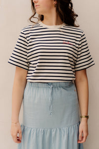 Celine T-Shirt Stripe Navy - Bij Keesje - Elvira - Top