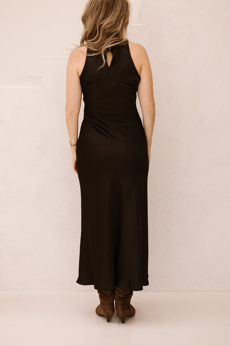 Celinie Heavy Sateen Dress black - Bij Keesje - Neo Noir