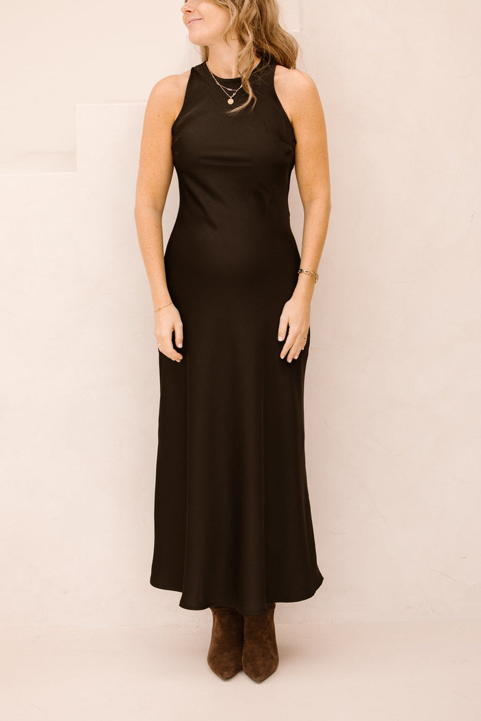 Celinie Heavy Sateen Dress black - Bij Keesje - Neo Noir