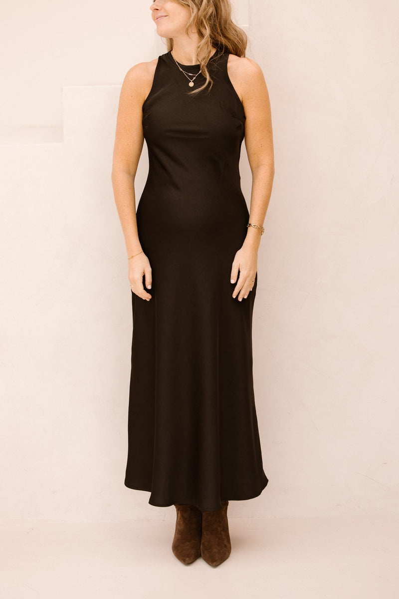 Celinie Heavy Sateen Dress black - Bij Keesje - Neo Noir