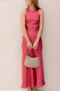 Celinie heavy sateen dress cherry pink - Bij Keesje - Neo Noir - Jurk