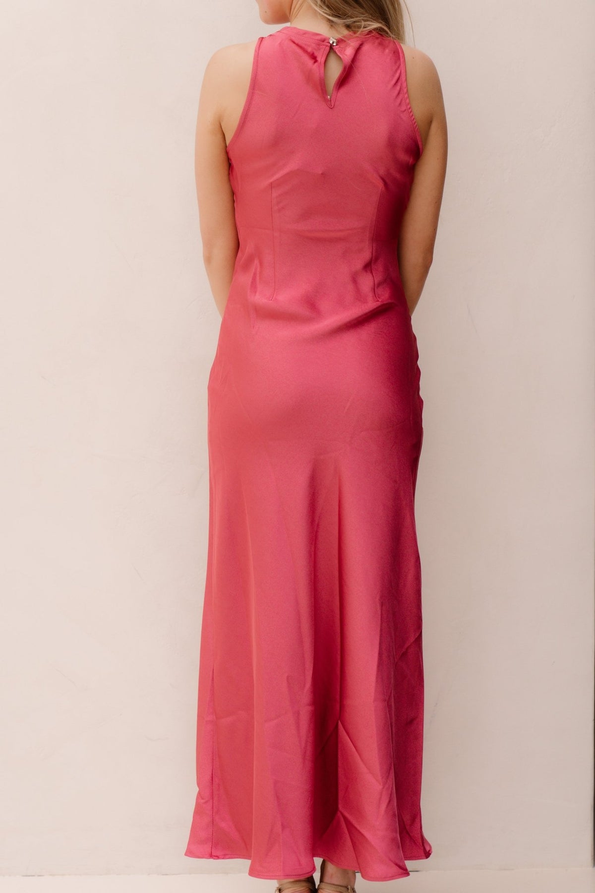 Celinie heavy sateen dress cherry pink - Bij Keesje - Neo Noir - Jurk