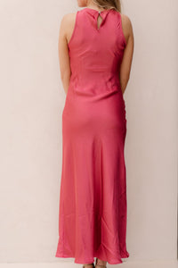Celinie heavy sateen dress cherry pink - Bij Keesje - Neo Noir - Jurk