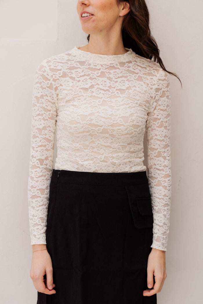 Charlotte kanten top offwhite - Bij Keesje - Bij Keesje