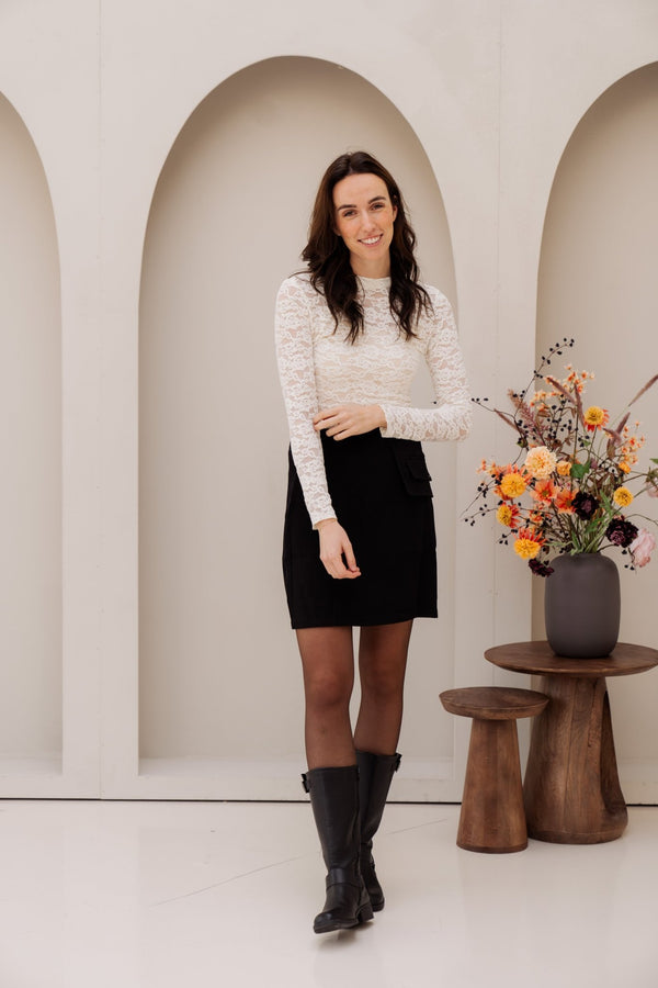 Charlotte kanten top offwhite - Bij Keesje - Bij Keesje