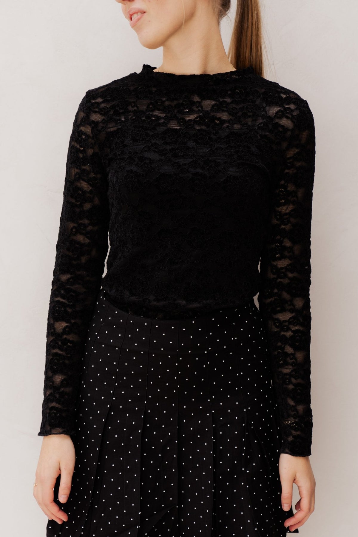 Charlotte kanten top zwart - Bij Keesje - Bij Keesje