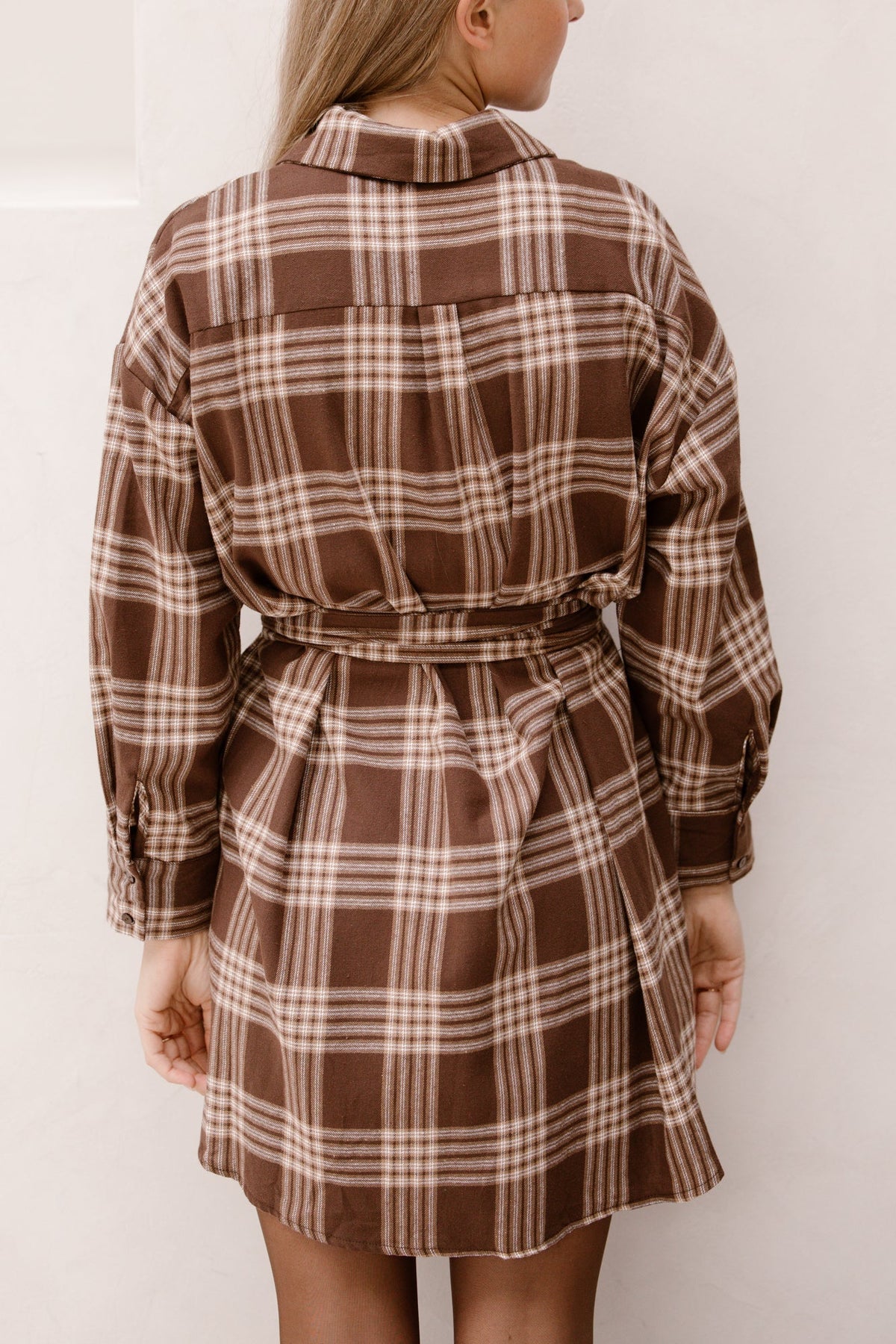 Check dress brown - Bij Keesje - Bij Keesje