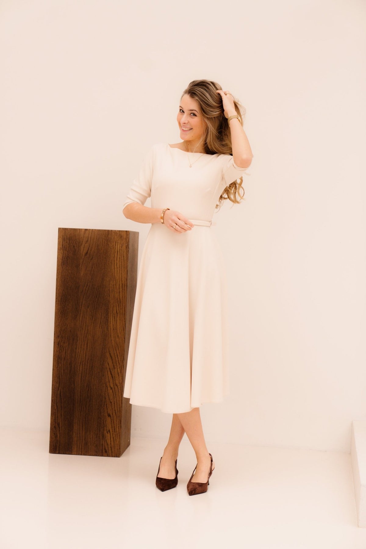 Chiaro Dress Beige - Bij Keesje - Rinascimento - Jurk