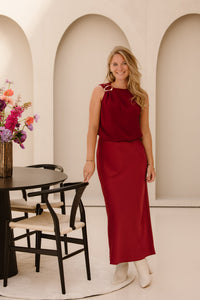 Chisa bordeaux top detail - Bij Keesje - Bij Keesje