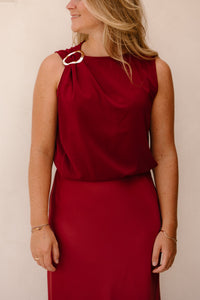 Chisa bordeaux top detail - Bij Keesje - Bij Keesje