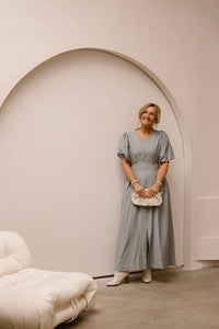 Chloe long dress teal - Bij Keesje - Maere - Jurk