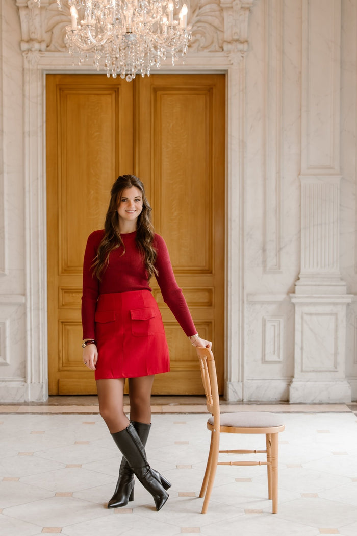 Chloe short skirt bordeaux - Bij Keesje - Bij Keesje