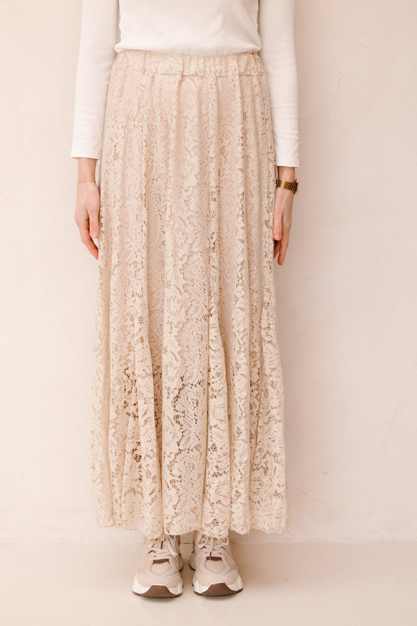 Cilou lace rok beige - Bij Keesje - Bij Keesje