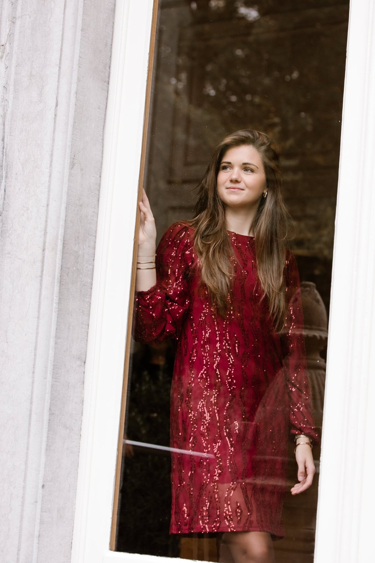 Claire paillet dress red - Bij Keesje - Bij Keesje