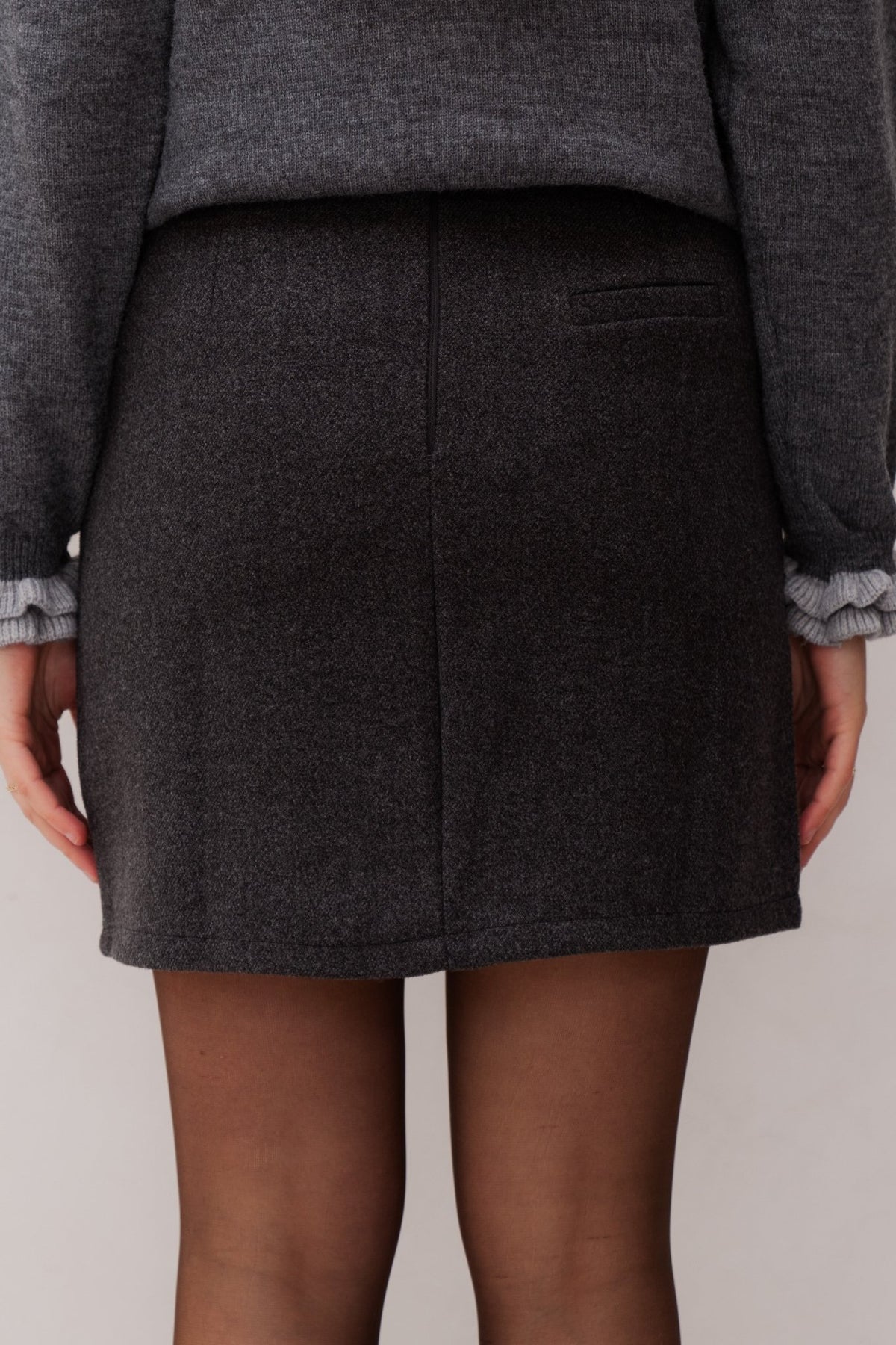 Clara skirt short grey - Bij Keesje - Bij Keesje