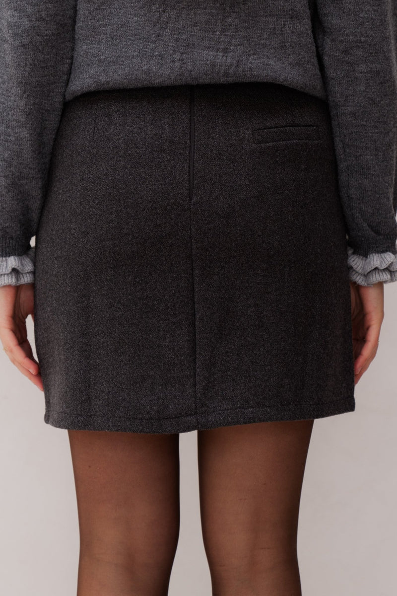Clara skirt short grey - Bij Keesje - Bij Keesje