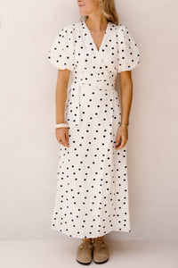 Clarine Linen Dot Dress White - Bij Keesje - Neo Noir - Jurk