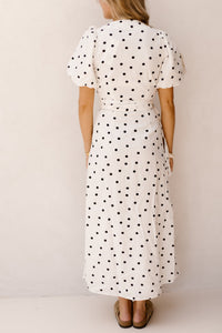 Clarine Linen Dot Dress White - Bij Keesje - Neo Noir - Jurk