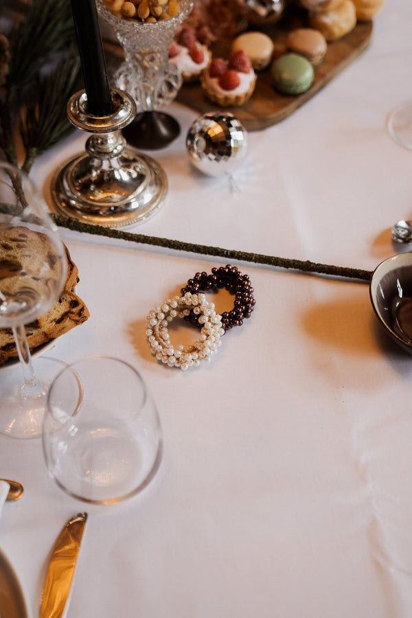 Classic pearl elastic duo beige brown - Bij Keesje - Sui Ava