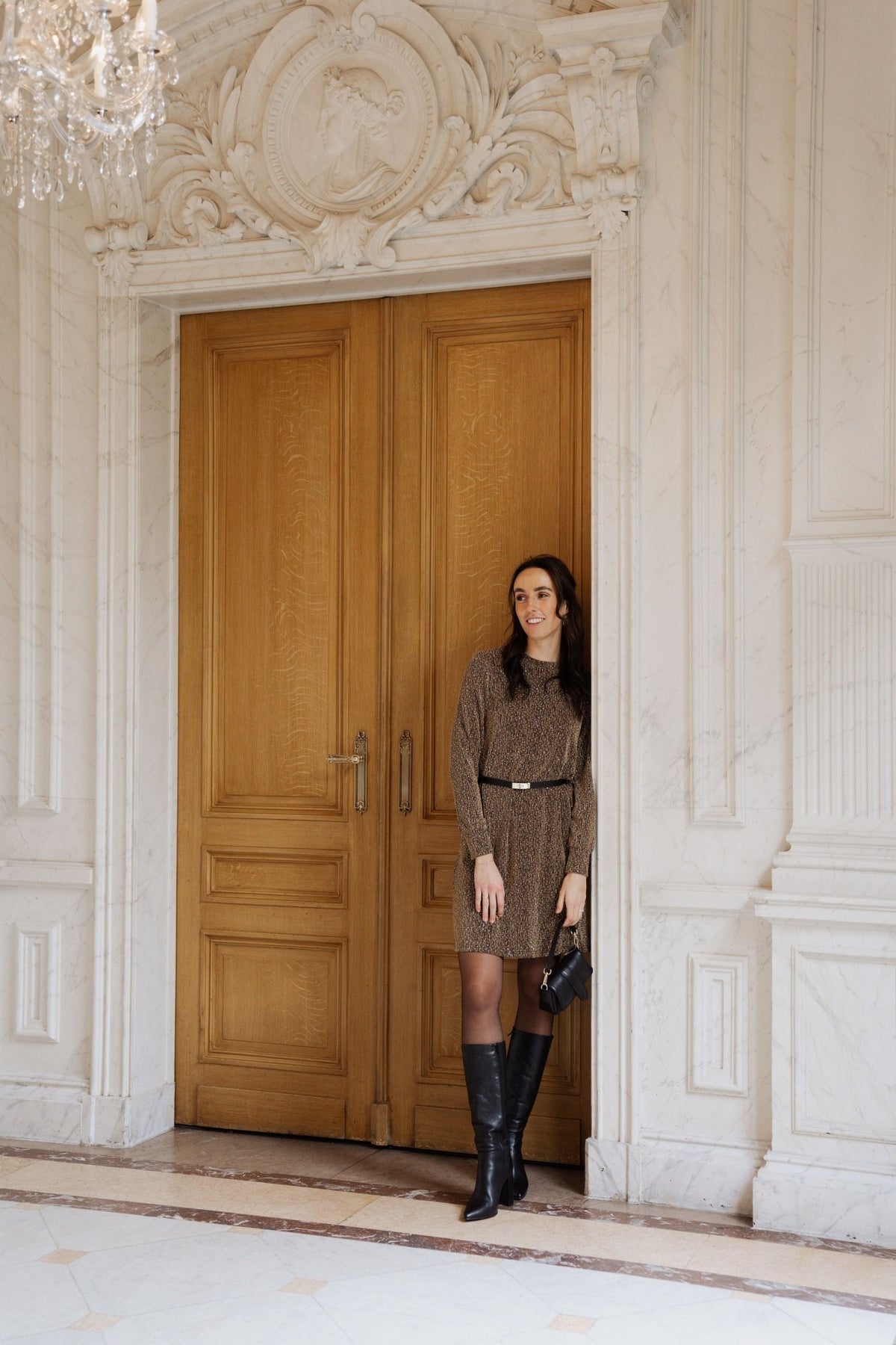 Claudi glitter dress gold - Bij Keesje - Bij Keesje