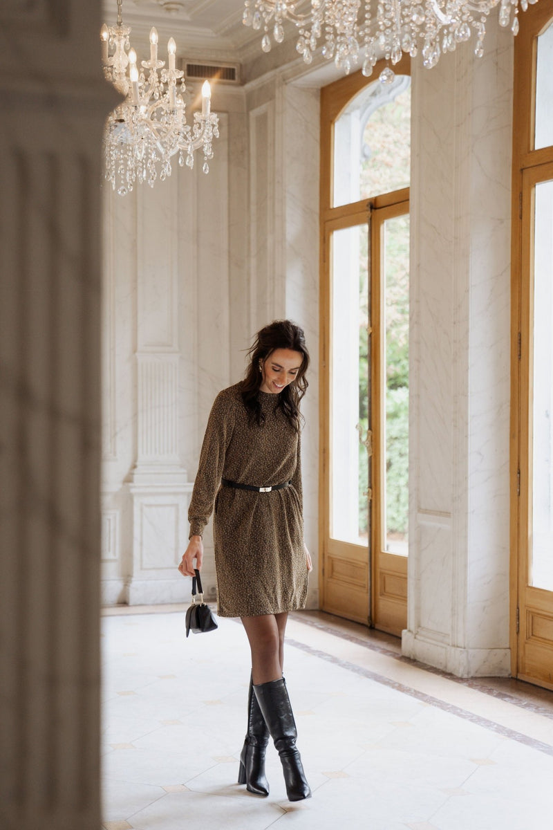 Claudi glitter dress gold - Bij Keesje - Bij Keesje