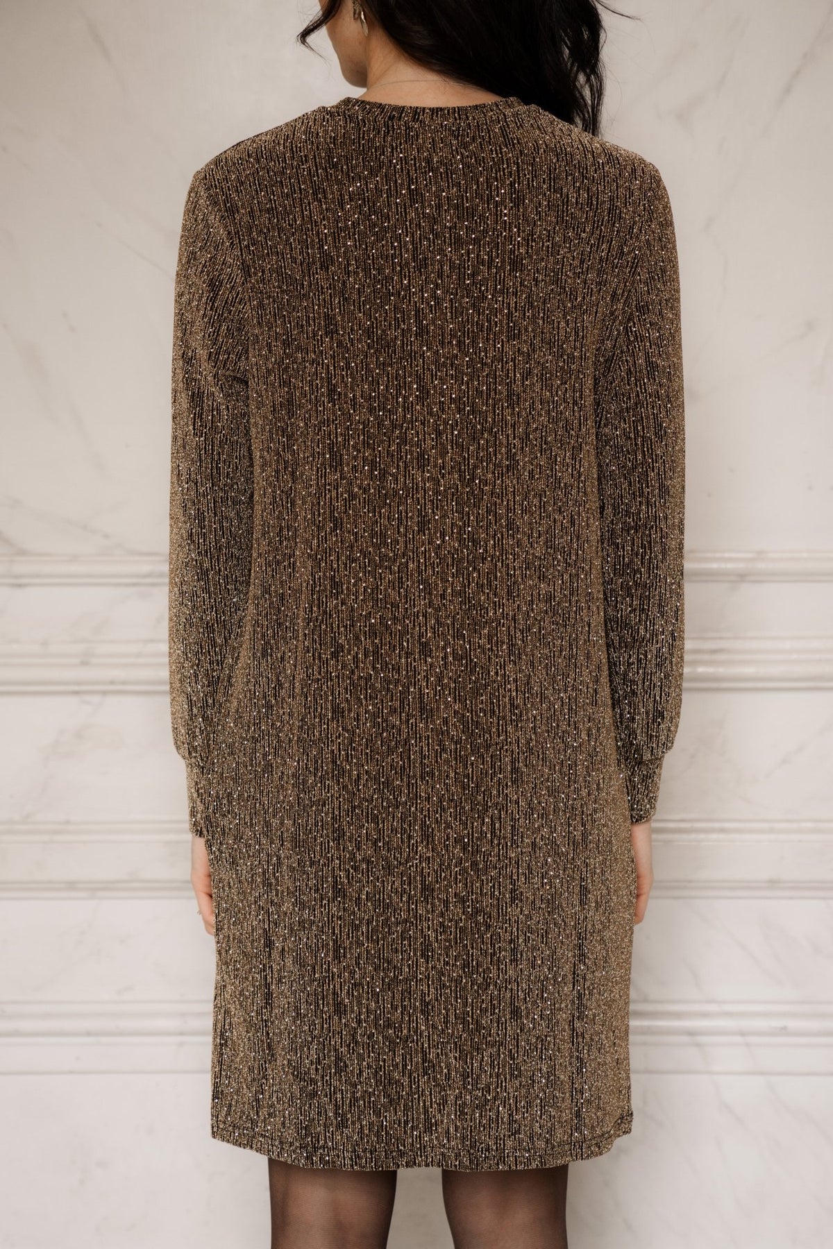 Claudi glitter dress gold - Bij Keesje - Bij Keesje