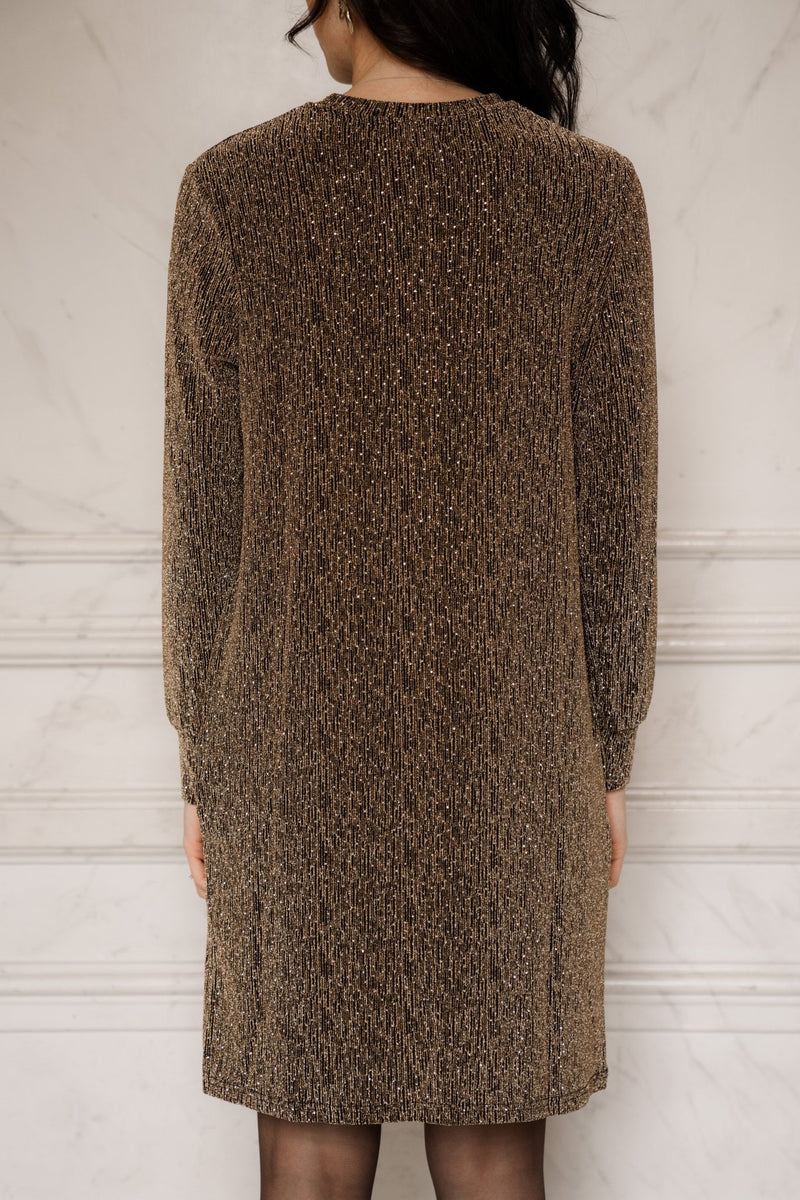 Claudi glitter dress gold - Bij Keesje - Bij Keesje