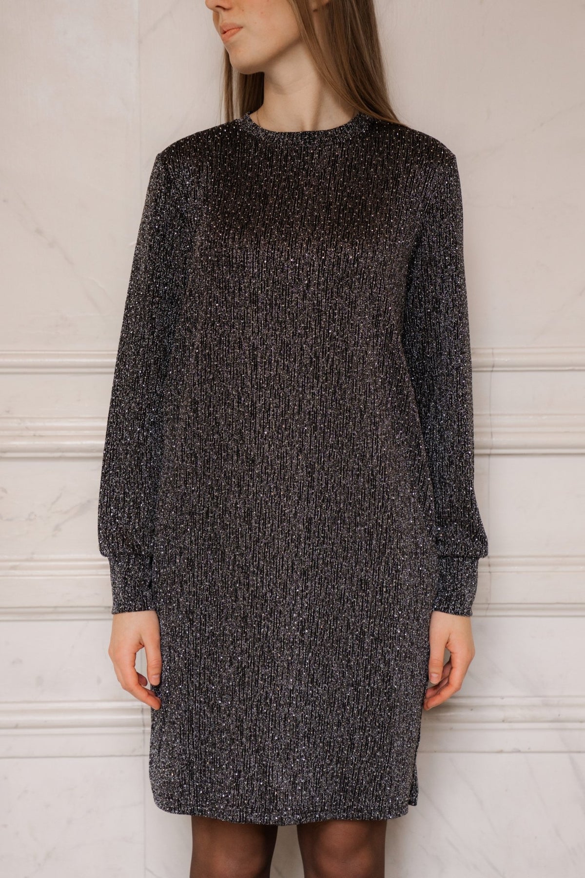 Claudi glitter dress silver - Bij Keesje - Bij Keesje