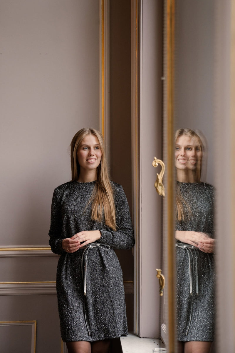 Claudi glitter dress silver - Bij Keesje - Bij Keesje