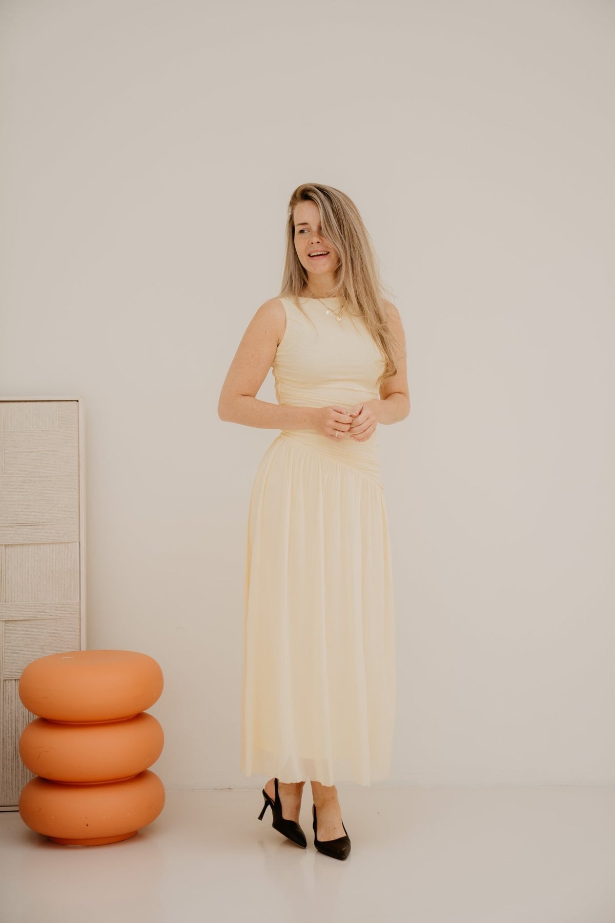 Cludine Mesh Dress Light Yellow - Bij Keesje - Neo Noir - Jurk