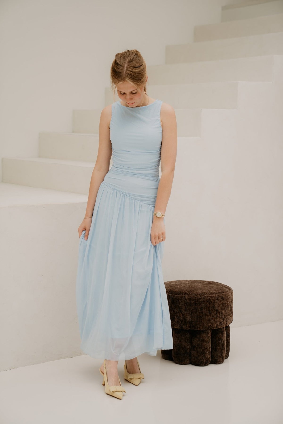 Cludine Mesh Dress Lightblue - Bij Keesje - Neo Noir - Jurk