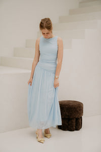 Cludine Mesh Dress Lightblue - Bij Keesje - Neo Noir - Jurk