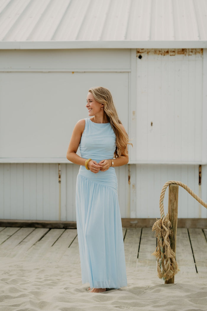 Cludine Mesh Dress Lightblue - Bij Keesje - Neo Noir - Jurk