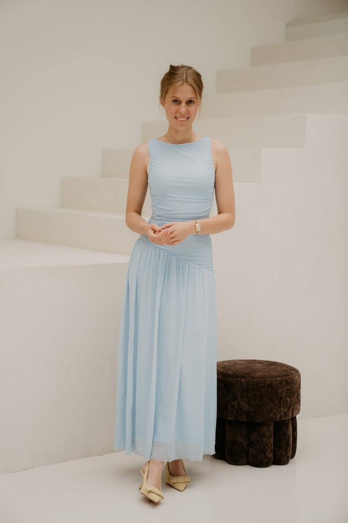 Cludine Mesh Dress Lightblue - Bij Keesje - Neo Noir - Jurk