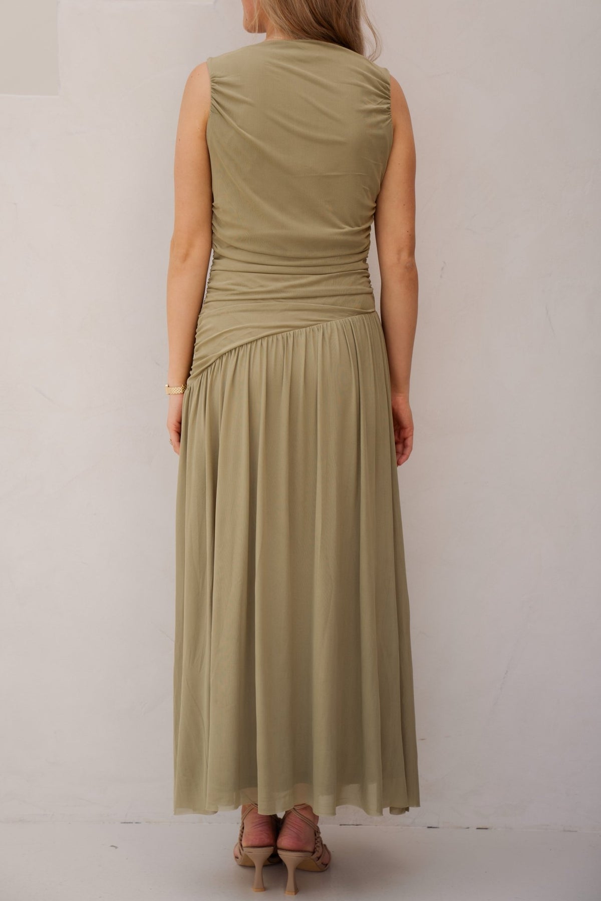 Cludine Mesh Dress Sage Green - Bij Keesje - Neo Noir - Jurk