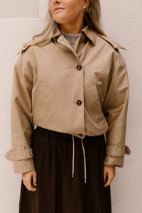 Coat Trench Short Hood Sand 37504 - Bij Keesje - Esqualo - jas