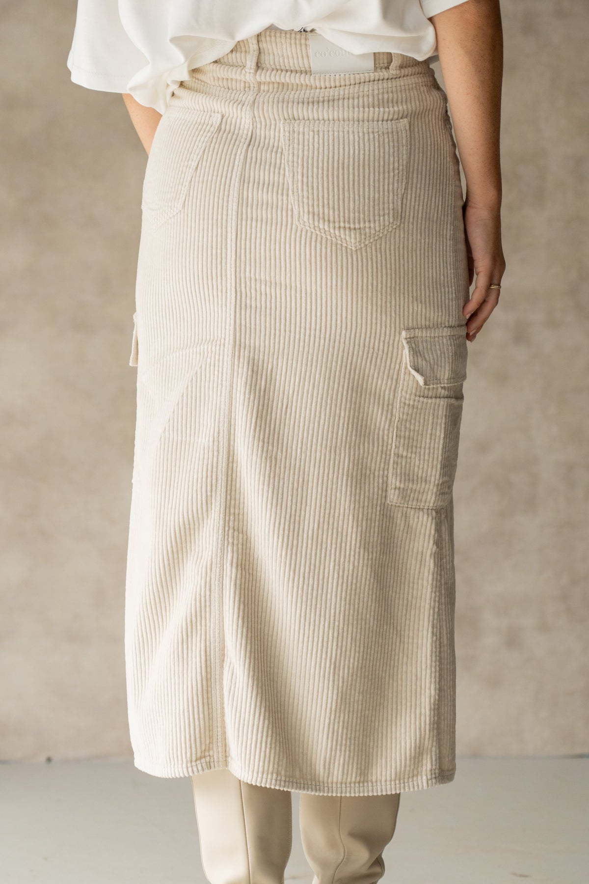 CobainCC corduroy skirt off white - Bij Keesje