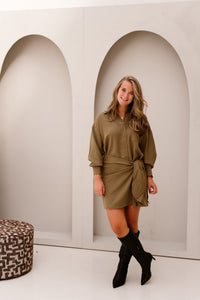 Coco blouse dress khaki - Bij Keesje - Bij Keesje - jurk