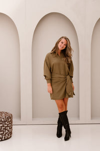 Coco blouse dress khaki - Bij Keesje - Bij Keesje - jurk