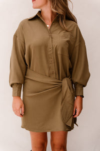 Coco blouse dress khaki - Bij Keesje - Bij Keesje - jurk