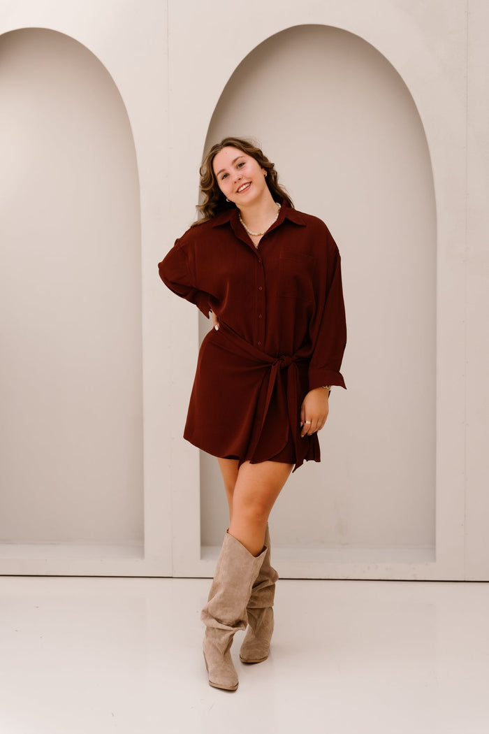 Coco blouse dress plum - Bij Keesje - Bij Keesje - jurk