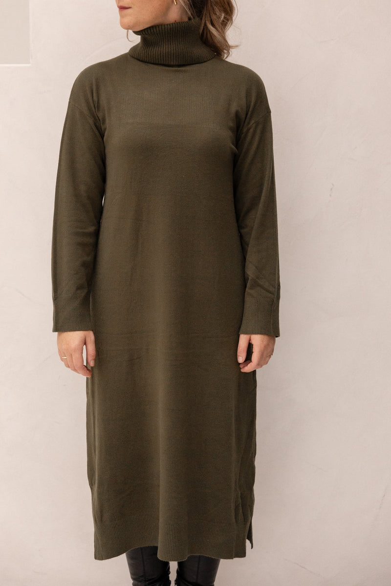 Col sweater dress green - Bij Keesje - Bij Keesje