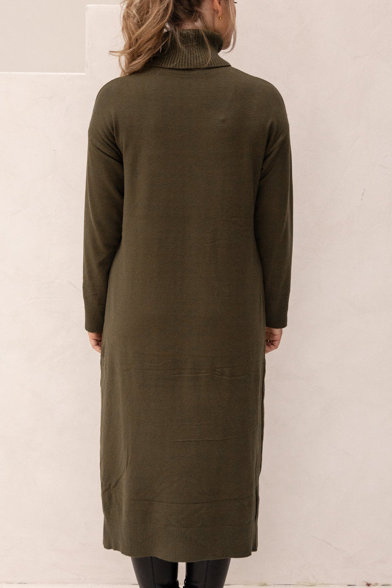 Col sweater dress green - Bij Keesje - Bij Keesje