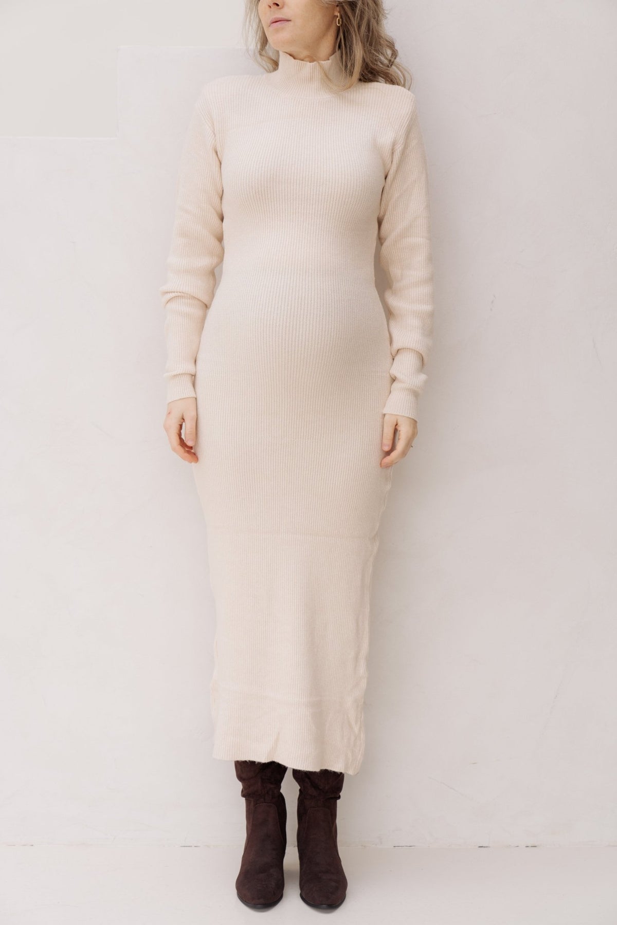 Cornelia sweater dress beige - Bij Keesje - Bij Keesje