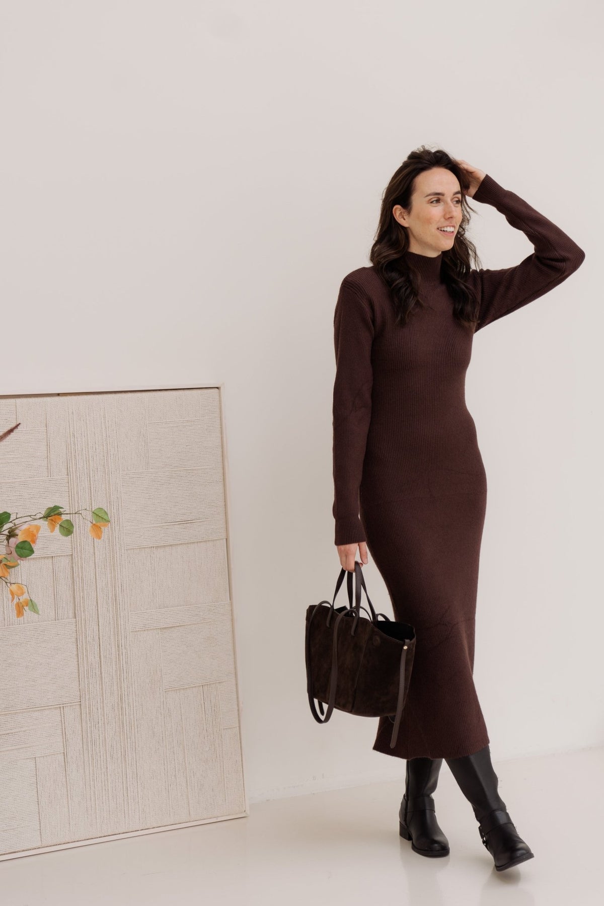 Cornelia sweater dress brown - Bij Keesje - Bij Keesje