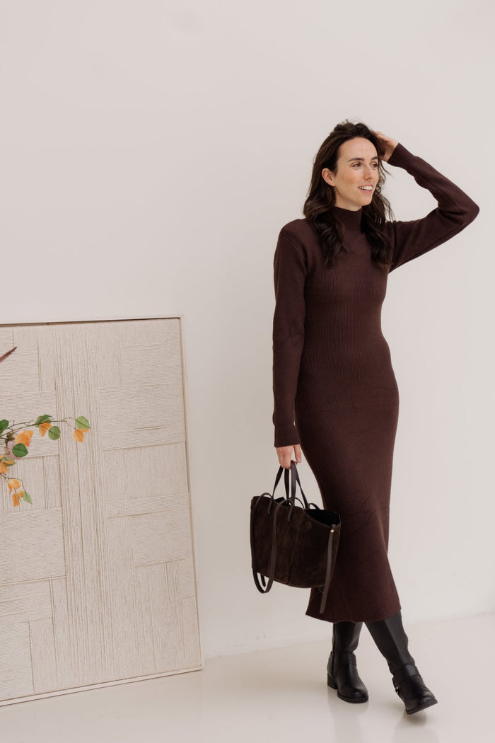 Cornelia sweater dress brown - Bij Keesje - Bij Keesje