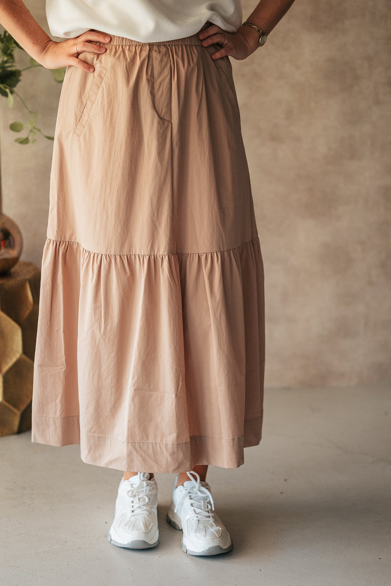 Cotton crisp skirt beige - Bij Keesje