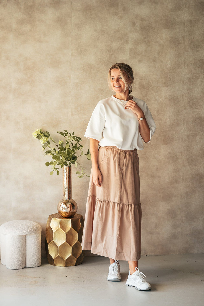 Cotton crisp skirt beige - Bij Keesje