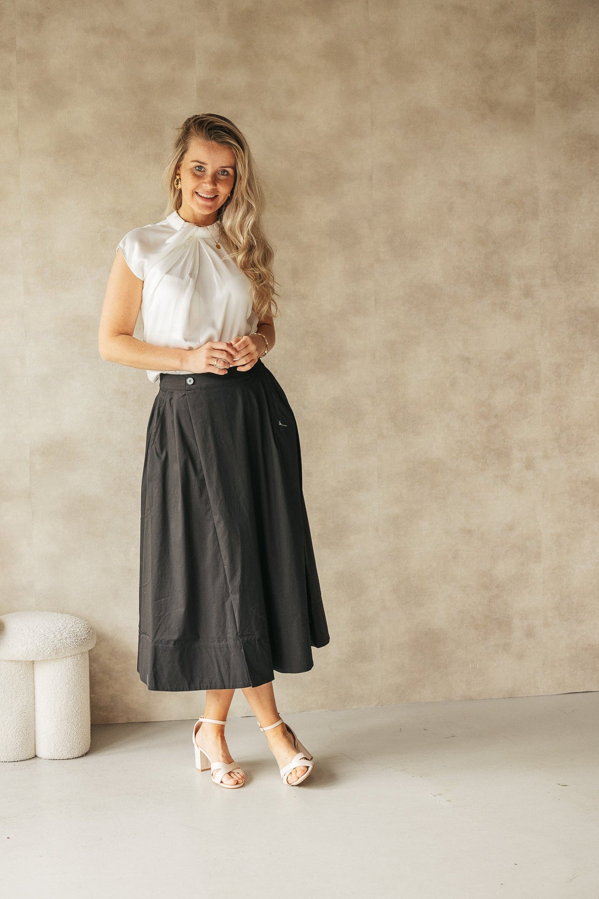 Cotton crisp skirt black - Bij Keesje