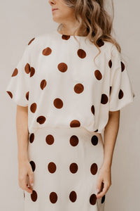 Cream - brown dots top - Bij Keesje - Sisters Point - Top